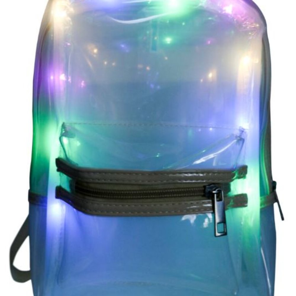 New LED Rave Ladies Cute Festival Blue Shoulder Party Backpack